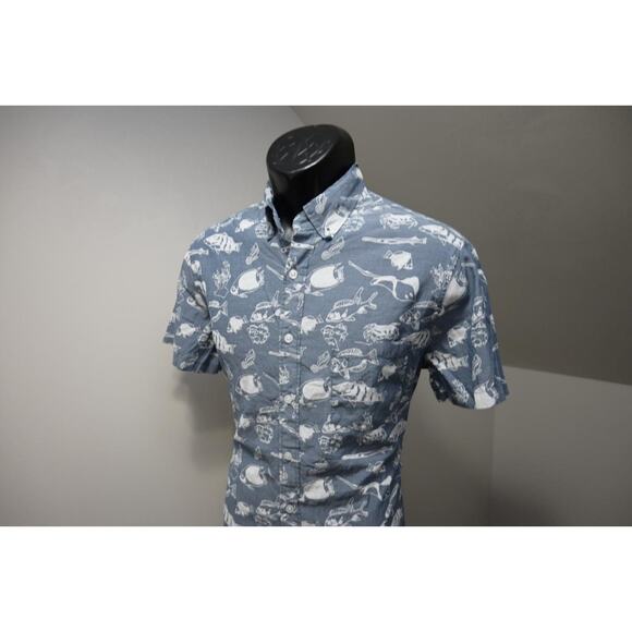 J Crew Button Up Dress Shirt Hawaiian Casual Short Sleeve Pocket Mens Sz Small - Picture 3 of 6